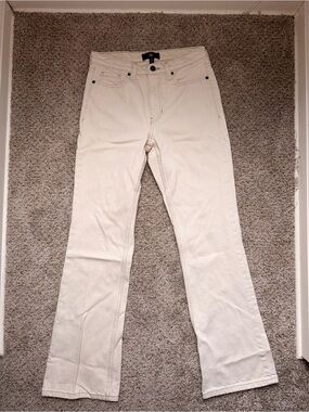 Cream Straight-Leg Jeans